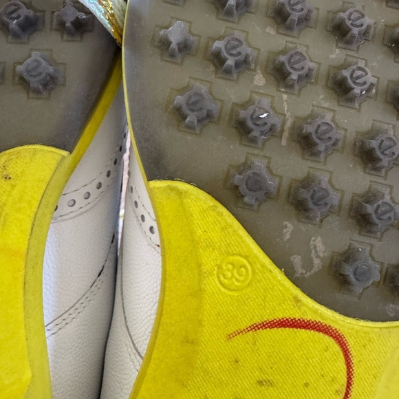 ECCO Women's White and Yellow Brogue Shoes - Picture 5 of 5